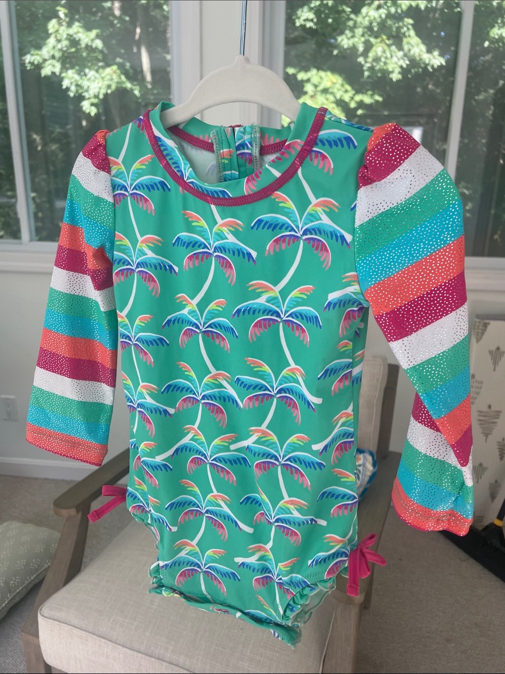 Hatley Green Palm Tree Long-Sleeve Rashguard
